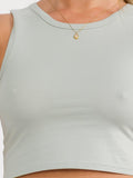 WOMEN'S SLEEVELESS SOLID CROP TANK TOP