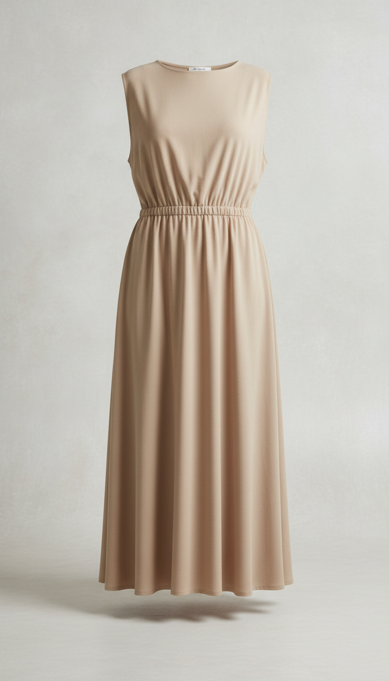 Sandstone Beige Midi Dress